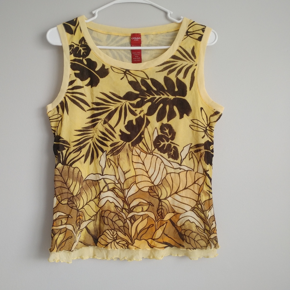 Olsen Europe Floral Print Sleveless Top Sz 6